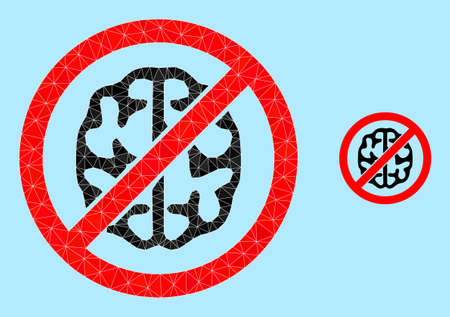 lowpoly brainless icon on a sky blue background. Polygonal brainless vector combined with scattered...