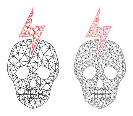 Mesh vector mortal electricity icons. Mesh carcass mortal electricity images in lowpoly style with combined triangles, nodes and lines. Mesh concept of triangulated mortal electricity,のイラスト素材