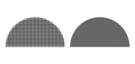 Pixel halftone semisphere icon. Vector halftone collage of semisphere icon designed of spheric pixels.のイラスト素材