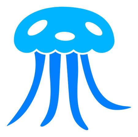 Jellyfish vector illustration. A flat illustration design of Jellyfish icon on a white background.のイラスト素材