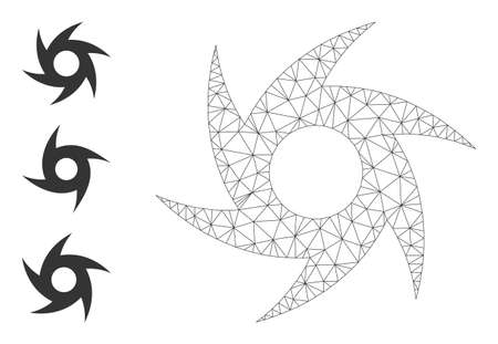 Web carcass storm swirl vector icon, and original icons. Flat 2d carcass created from storm swirl pictogram. Abstract frame mesh polygonal storm swirl. Net frame 2D mesh in vector EPS format,のイラスト素材