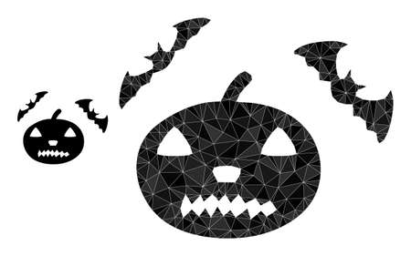 Low-poly halloween icon on a white background. Flat geometric polygonal abstraction based on halloween icon. Polygonal halloween vector is filled of random triangles.のイラスト素材