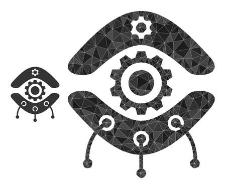 Low-poly nanobot icon on a white background. Flat geometric polygonal illustration based on nanobot pictogram. Polygonal nanobot vector is constructed from scattered triangles.のイラスト素材