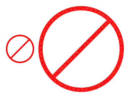 lowpoly prohibited icon on a white background. Flat geometric polygonal illustration based on prohibited icon. Polygonal prohibited vector is combined from random triangles.のイラスト素材