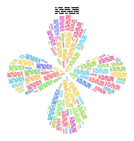 Transition effect lines icon bright centrifugal abstract flower composition. Object centrifugal explosion done from random transition effect lines icons. Vector flower icon collage in flat style.のイラスト素材