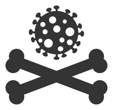 Death Virus raster illustration. A flat illustration design of Death Virus icon on a white background.の写真素材