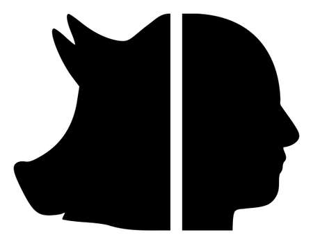 Dual Pig Man raster icon. A flat illustration design of Dual Pig Man icon on a white background.の写真素材