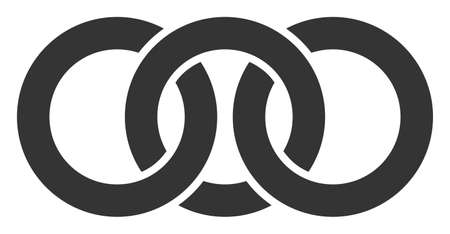 Circle Chain Link raster icon. A flat illustration design of Circle Chain Link icon on a white background.の写真素材