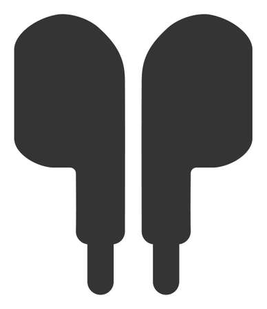 Compact Earphones raster illustration. A flat illustration design of Compact Earphones icon on a white background.の写真素材
