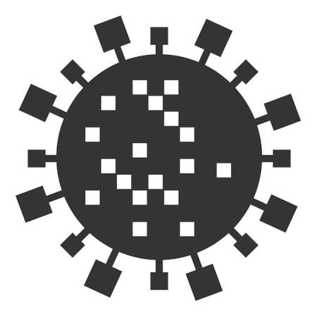 Digital Virus Cell raster icon. A flat illustration design of Digital Virus Cell icon on a white background.の写真素材