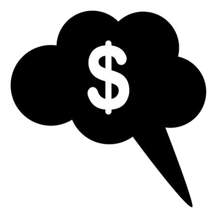 Dollar Cloud Bubble raster illustration. A flat illustration design of Dollar Cloud Bubble icon on a white background.の写真素材