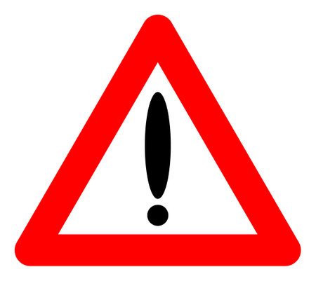 Warning Sign raster icon. A flat illustration design of Warning Sign icon on a white background.