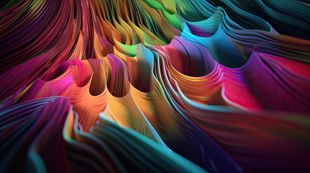 3d rendering of abstract wavy background. Computer generated graphics.の素材