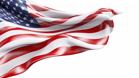 Flag of the United States of America on a white background. 3d renderingの素材