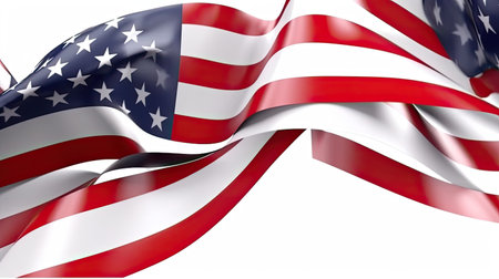 Waving flag of the United States of America. 3D illustrationの素材