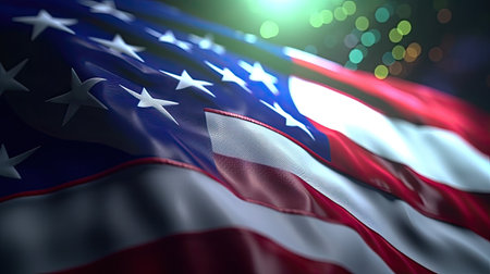 United States of America National Flag Background, 3d render illustration.の素材