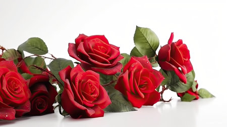 Red roses on white background, valentine's day concept.の素材