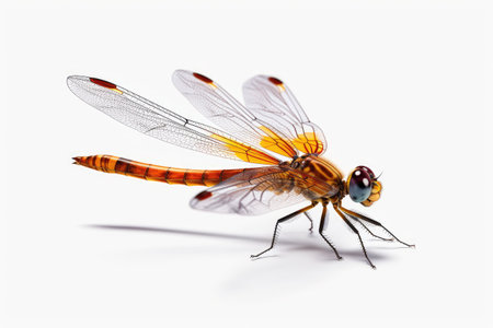 Dragonfly isolated on a white background. 3d render illustration.の素材