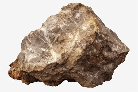 Rock isolated on a white background. 3d rendering. Computer digital drawing.の素材