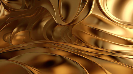 Golden drapery background. 3d rendering, 3d illustration.の素材