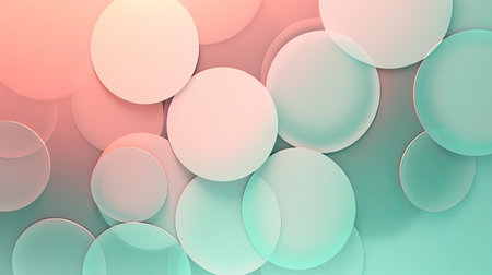 Abstract background with circles in pastel colors. 3d illustration.の素材