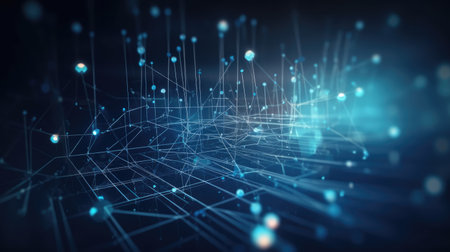 3D rendering of abstract digital background with connection lines. Network conceptの素材