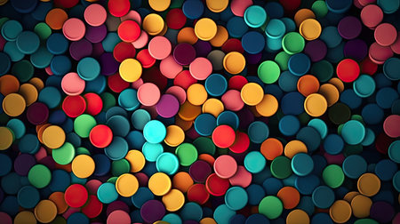 Colorful circles background. 3d rendering, 3d illustration.の素材
