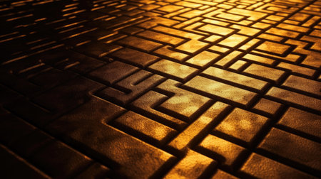 abstract background of golden mosaic tiles, 3d rendering digital illustrationの素材