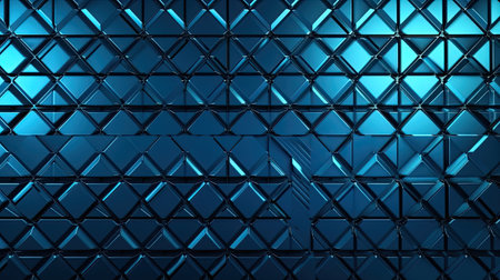 Abstract blue background with triangles. 3d rendering, 3d illustration.の素材