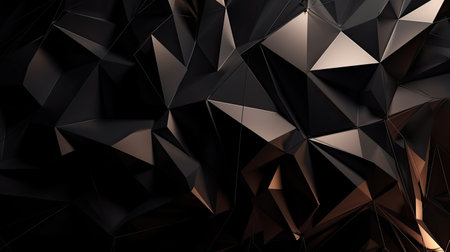 Abstract 3d rendering of chaotic polygonal shape. Futuristic background design.の素材