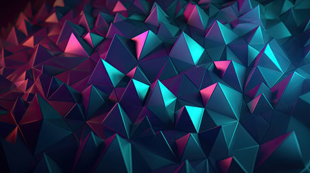Abstract 3d rendering of chaotic polygonal shape. Futuristic background with polygonal shapeの素材