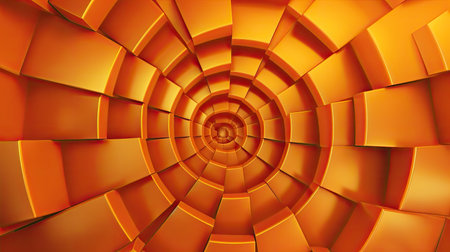 Abstract orange background with concentric circles. 3d rendering, 3d illustration.の素材
