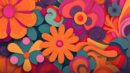 Colorful abstract background with flowers. Vector illustration. Eps 10.の素材