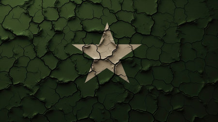 flag of Somalia painted on cracked wall. National pattern on vintage style surface. Pakistan Independence Day, 14 Augustの素材