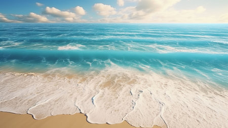 Beautiful seascape. Composition of sea and sand.の素材