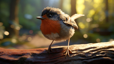 Red-breasted robin (Erithacus rubecula)の素材