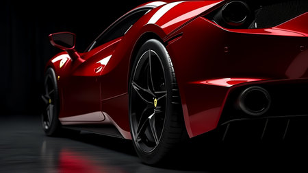 3D rendering of a brand-less generic concept car in studio environmentの素材