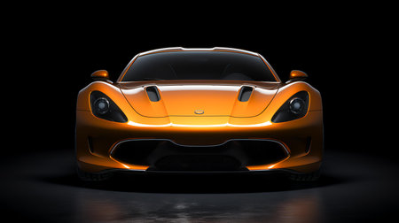 3D rendering of a brand-less generic concept car in studio environmentの素材