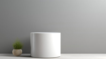 White round pedestal or stand for product presentation. 3D renderingの素材