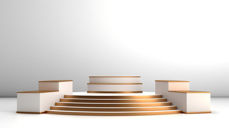 Abstract scene podium mockup. Award ceremony concept. 3d renderの素材