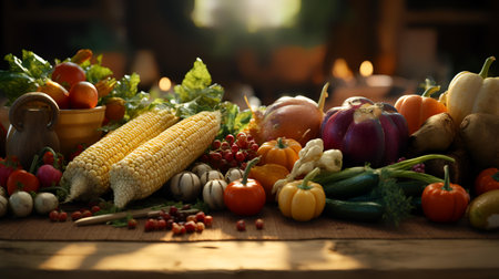 still life  Vegetables, Herbs and Fruit as ingredients in cookingの素材