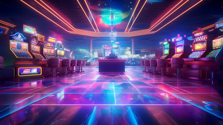 The interior of the MGM Grand Casino in Las Vegas.の素材