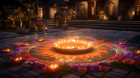 Closeup of the lit candles at the Pashupatinath temple in Kathmandu Nepalの素材
