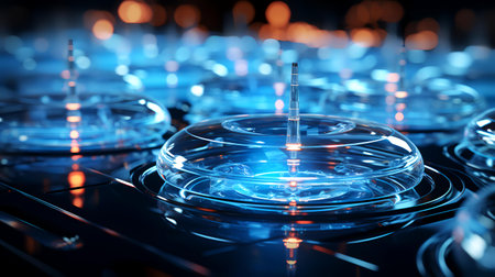 Futuristic technology background. 3d rendering, 3d illustration.の素材