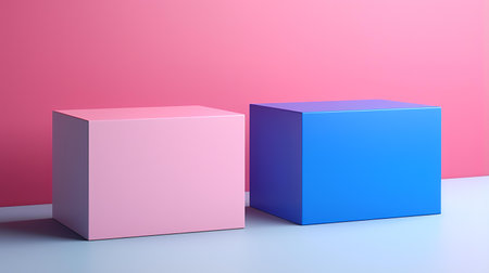 Minimalist abstract background, primitive geometrical figures, pastel colors, 3D renderの素材