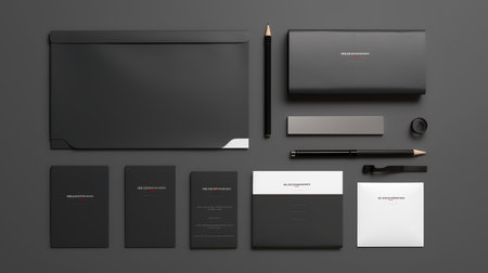 Corporate identity mockup. Stationery set. 3d renderingの素材