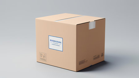 Cardboard box mockup, blank package template, 3d renderingの素材