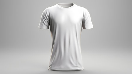 Blank white t-shirt mockup, front view. 3D renderingの素材