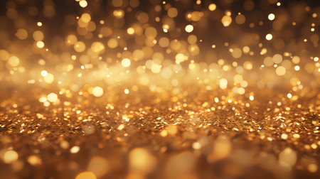 golden glitter vintage lights background. gold and black. de focusedの素材