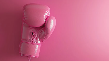 Pink boxing gloves on a pink background. 3D Rendering.の素材